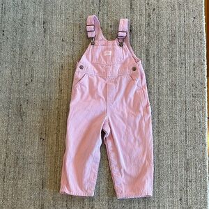 Vintage OshKosh B’Gosh Pink Train Overalls 24m